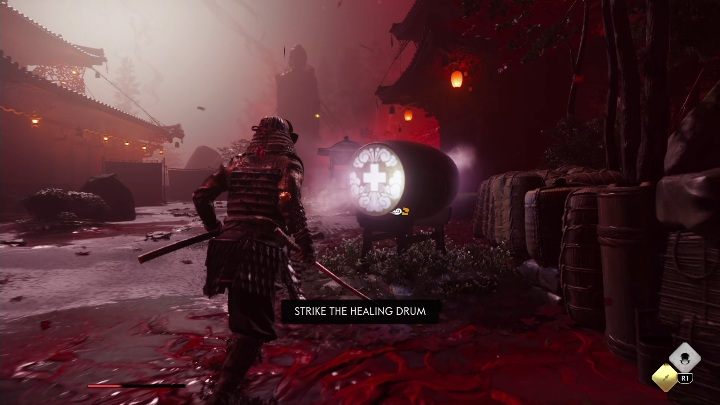 Samotny gracz może leczyć się za pomocą bębnów leczniczych, kapliczek oraz umiejętności bohatera - Ghost of Tsushima Legends: Czy można gra samemu? - Ghost of Tsushima - poradnik do gry