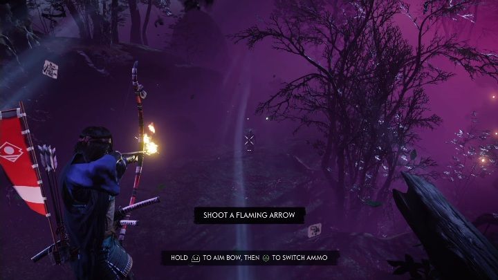 Z kapliczki zdobyłeś kilka płonących strzał - Ghost of Tsushima Legends: Łowca - Ghost of Tsushima - poradnik do gry