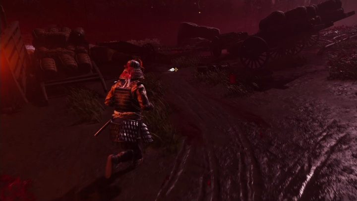 Aby ostatecznie zakończyć pierwszą część tej misji musisz zbadać ślady, a następnie udać się do przejścia - Ghost of Tsushima Legends: Wyrwane serca - solucja, opis przejścia - Ghost of Tsushima - poradnik do gry