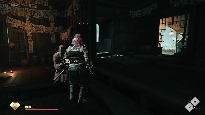 Po uwolnieniu jednego mnicha gra się zapisze, a ty będziesz musiał wykonać jeszcze dwa takie zabójstwa - Ghost of Tsushima Legends: Klątwa Onibaby - solucja, opis przejścia - Ghost of Tsushima - poradnik do gry