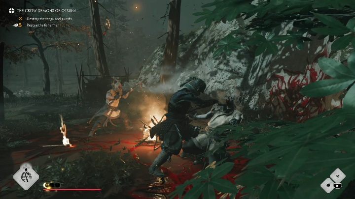 Twoim zadaniem jest wyeliminowanie wszystkich przeciwników znajdujących się w obozie - Ghost of Tsushima Legends: Krucze demony z Otsumy - solucja, opis przejścia - Ghost of Tsushima - poradnik do gry