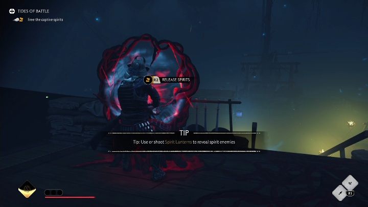 W trakcie drugiego etapu musisz zniszczyć totem ognia i rozpocząć natychmiastową ucieczkę - Ghost of Tsushima Legends: Bitewny przepływ - solucja, opis przejścia - Ghost of Tsushima - poradnik do gry