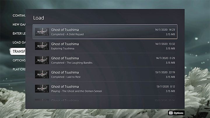 Konsola przeanalizuje sejwy, które przenieśliście z PS4 i wyświetli ich listę - Ghost of Tsushima Iki Island: Jak wykonać transfer sejwów z PS4? - Ghost of Tsushima - poradnik do gry