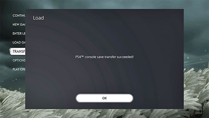 Konsola powinna wyświetlić komunikat o udanym przeniesieniu postępów - Ghost of Tsushima Iki Island: Jak wykonać transfer sejwów z PS4? - Ghost of Tsushima - poradnik do gry