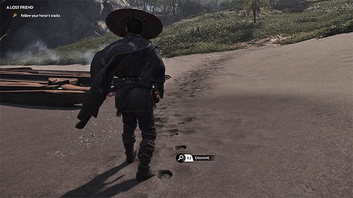 Ślady znajdują się niedaleko wraku - Ghost of Tsushima Iki Island: Utracony przyjaciel - solucja, opis przejścia - Ghost of Tsushima - poradnik do gry