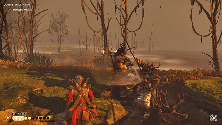 W tej bitwie po raz pierwszy pojawią się szamani - są to przeciwnicy zagrzewający innych wrogów do walki, dzięki czemu zwiększają się ich umiejętności bojowe - Ghost of Tsushima Iki Island: Podróż w przeszłość - solucja, opis przejścia - Ghost of Tsushima - poradnik do gry