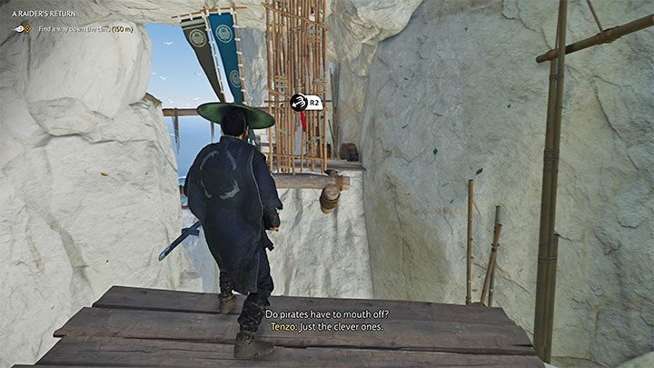 Dotrzecie do zabarykadowanego przejścia i konieczne będzie odnalezienie innej drogi - Ghost of Tsushima Iki Island: Powrót Łupieżcy - solucja, opis przejścia - Ghost of Tsushima - poradnik do gry
