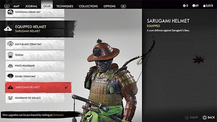 Druga nagroda to unikalny hełm Sarugami (Sarugami Helmet), przy czym on nie posiada oczywiście żadnych własnych statystyk - Ghost of Tsushima Iki Island: Legenda Czarnorękiego Riku - opis przejścia - Ghost of Tsushima - poradnik do gry