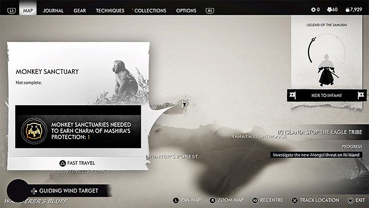 Z każdym z wymienionych gatunków zwierząt powiązane są sanktuaria (Sanctuary) będące jedną z odmian opcjonalnych lokacji do odkrycia - Ghost of Tsushima Iki Island: Jak oswajać zwierzęta? - Ghost of Tsushima - poradnik do gry