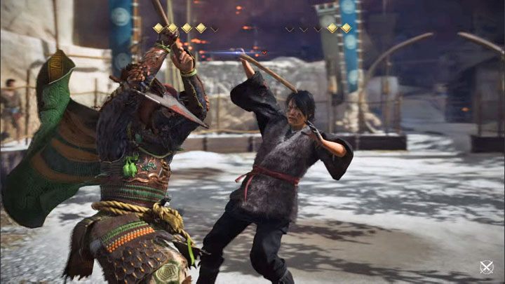 Take odpowie niebieskim atakiem, który bardzo łatwo może doprowadzić do otrzymania trafienia - Ghost of Tsushima Iki Island: Take, Przeciwnik 3 - jak pokonać? - Ghost of Tsushima - poradnik do gry
