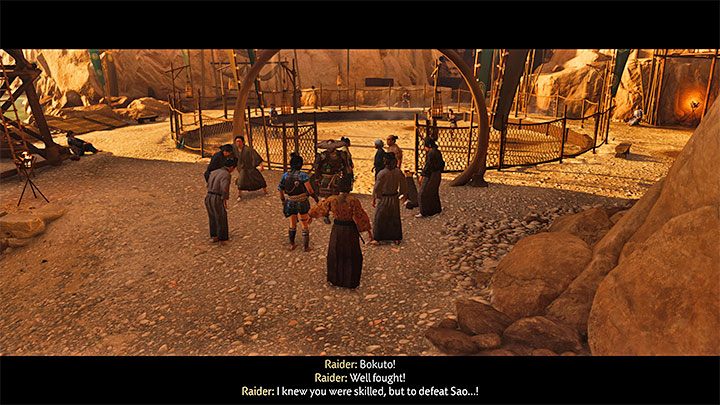 Pokonanie wszystkich 4 mistrzów areny doprowadzi do załączenia cut-scenki z otrzymania gratulacji od osób z obozu łupieżców - Ghost of Tsushima Iki Island: Sao, Przeciwnik 4 - jak pokonać? - Ghost of Tsushima - poradnik do gry