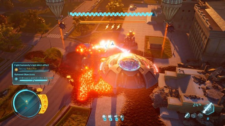 Boss potrafi przywoływać balony - Destroy All Humans 2020: Robo-Prez - boss, jak pokonać - Destroy All Humans Remake - poradnik do gry