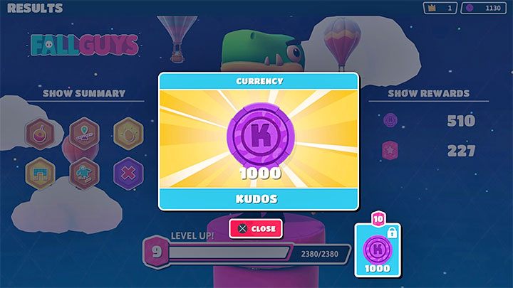 2) Nagrody za awansowanie na wyższe poziomy doświadczenia - Fall Guys: Waluty w grze - Fall Guys - poradnik do gry