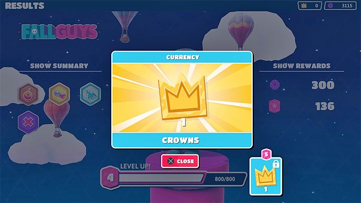 2) Nagrody za awansowanie na wyższe poziomy doświadczenia - Fall Guys: Waluty w grze - Fall Guys - poradnik do gry