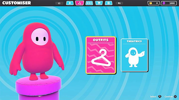 Wszystkie opcje dotyczące zmiany wyglądu postaci oraz jej animacji znajdują się w zakładce Customiser w menu głównym - Fall Guys: Zmiana wyglądu postaci - Fall Guys - poradnik do gry