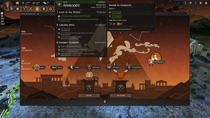 Błogosławieństwa, które możesz otrzymać różnią się od siebie w zależności od tego, którego Boga będzie wielbić Twoja frakcja - Total War Troy: Boska wola - Total War Troy - poradnik do gry