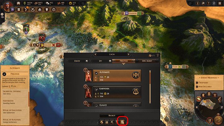 Gdy spełnisz któryś z powyższych warunków otrzymasz dostęp do rekrutacji wysłanników - Total War Troy: Wysłannicy - Total War Troy - poradnik do gry