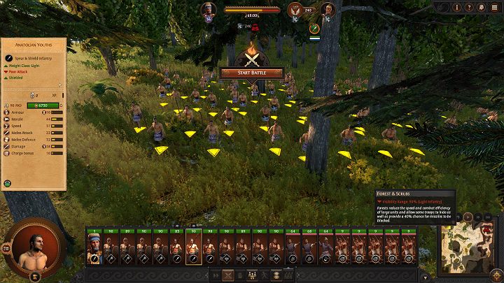 Oddziały flankujące często posiadają dodatkowe umiejętności, jak skradanie się, chowanie w wysokiej trawie lub w leśnej gęstwinie dzięki czemu mogą pozostawać w ukryciu aż do momentu, w którym będziesz mógł przeprowadzić druzgocący atak na niczego nieświadome i bezbronne oddziały przeciwnika - Total War Troy: Bitwy - jak walczyć? - Total War Troy - poradnik do gry