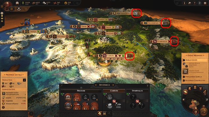 To, jaki zasób dana osada produkuje można w bardzo łatwy sposób sprawdzić - Total War Troy: Zasoby - rodzaje, jak zdobywać? - Total War Troy - poradnik do gry