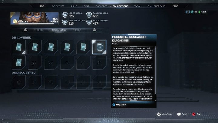 Pliki dostarczające informacji na temat przeciwników, odwiedzanych lokalizacji i regionów, a także o przedmiotach - Marvels Avengers: Znajdźki - informacje ogólne - Marvels Avengers - poradnik do gry