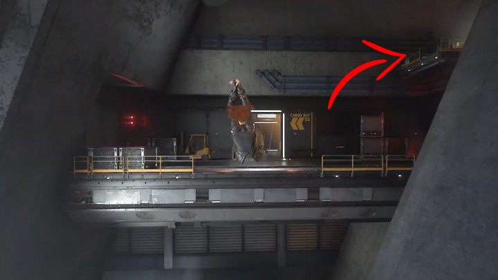 Po tym jak wcielisz się w Czarną Wdowę przeskakuj pomiędzy kolejnymi platformami, by dostać się do drzwi prowadzących do głównego budynku AIM - Marvels Avengers: Samotna walka - sekrety, znajdźki - Marvels Avengers - poradnik do gry