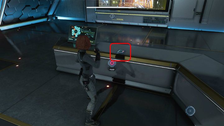 Po przejściu do drugiego, skomputeryzowanego pomieszczenia laboratorium podejdź do miejsca widocznego na powyższym obrazku - Marvels Avengers: Samotna walka - sekrety, znajdźki - Marvels Avengers - poradnik do gry