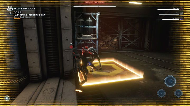 W trakcie autoryzacji kodu dostępu do skarbca SHIELD przejęte wcześniej terminale będą atakowane przez hakerów AIM - Marvels Avengers: Tundrowy skarbiec (Snowy Tundra Vault) - Marvels Avengers - poradnik do gry