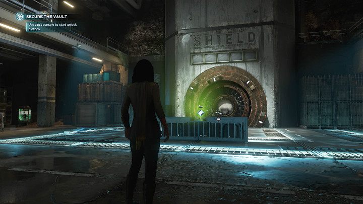 Po wejściu do skarbca rozejrzyj się po rozległym pomieszczeniu - Marvels Avengers: Pustynny skarbiec (Desert Vault) - Marvels Avengers - poradnik do gry