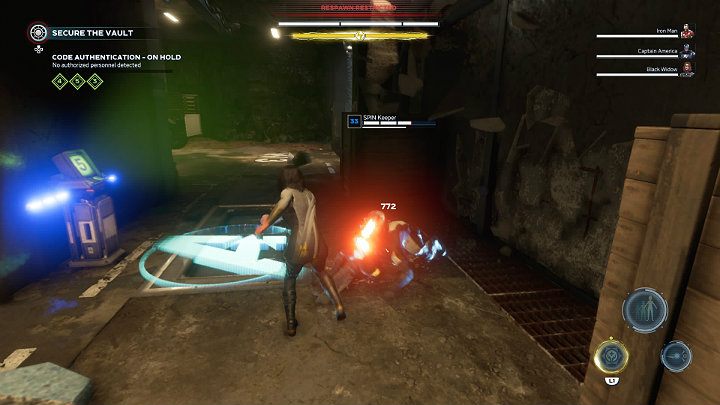 W trakcie autoryzacji kodu dostępu do skarbca SHIELD przejęte wcześniej terminale będą atakowane przez hakerów AIM - Marvels Avengers: Pustynny skarbiec (Desert Vault) - Marvels Avengers - poradnik do gry