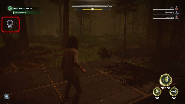 W pewnym momencie w lewym górnym rogu ekranu pojawi się radar, który pokaże odległość dzielącą Cię od ukrytego bunkra SHIELD - Marvels Avengers: Leśny skarbiec (Forest Vault) - Marvels Avengers - poradnik do gry