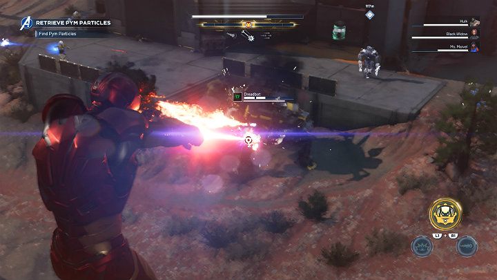 Iron Man w trakcie walki może korzystać z całego asortymentu śmiercionośnej broni: rękawice repulsacyjne, rakiety, a także lasery - Marvels Avengers: Iron Man - buildy, opis postaci - Marvels Avengers - poradnik do gry