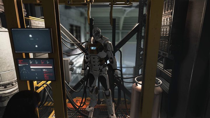 Z pozoru nieużywany terminal okazał się wysuwaną szafą Tonyego w której schowany był Pancerz Gwiezdny - Marvels Avengers: Próba 1, 2, 3 / Testing 1, 2, 3 - solucja - Marvels Avengers - poradnik do gry