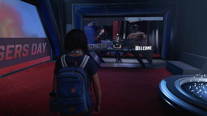 Twoim pierwszym zadaniem będzie zebranie wszystkich pięciu komiksów, aby móc dostać się na balkon dla VIP-ów i obejrzeć główną część wydarzenia - Marvels Avengers: Chcę zostać Avengerem/I want to be an Avenger - solucja - Marvels Avengers - poradnik do gry