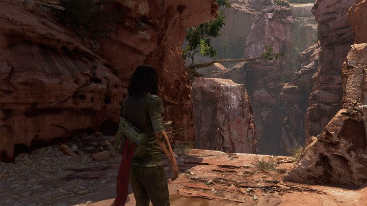 Gdy dojdziesz do przepaści będziesz musiał złapać się gałęzi, aby przeskoczyć na drugą stronę - Marvels Avengers: Droga powrotna/The road back - solucja, opis przejścia - Marvels Avengers - poradnik do gry