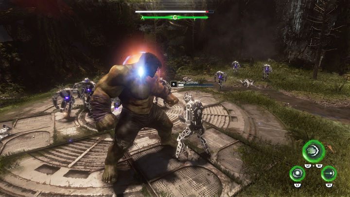 Nagle jak spod ziemi pojawią się żołnierze AIM, którzy rozwścieczą Brucea do tego stopnia, że zamieni się w Hulka - Marvels Avengers: W poszukiwaniu Olimpii/To find Olympia - solucja - Marvels Avengers - poradnik do gry