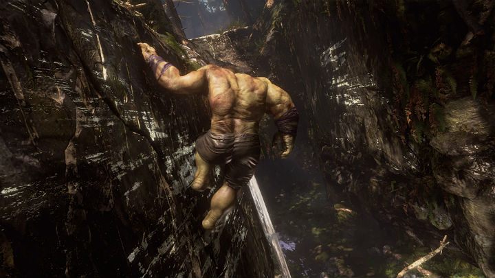 Biegnij przez las przeskakując pomiędzy kolejnymi skalnymi półkami używając do tego miejsc w których Hulk może się złapać (ściany z białymi charakterystycznymi śladami) - Marvels Avengers: W poszukiwaniu Olimpii/To find Olympia - solucja - Marvels Avengers - poradnik do gry