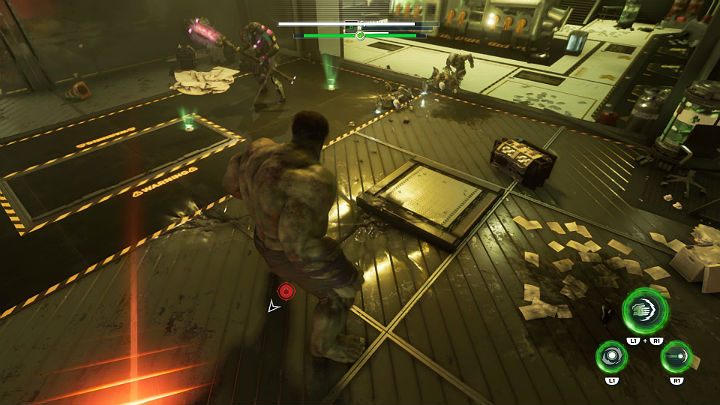 Na najwyższym piętrze czeka Cię starcie z kilkoma przeciwnikami broniącymi dostępu do głównych drzwi prowadzących do laboratorium - Marvels Avengers: W poszukiwaniu Olimpii/To find Olympia - solucja - Marvels Avengers - poradnik do gry