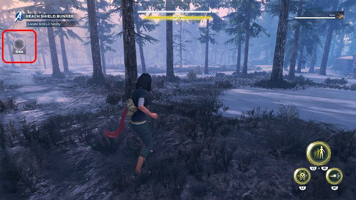 Zwracaj uwagę na radar widoczny w lewym górnym rogu ekranu i postaraj się ustalić odpowiednią ścieżkę - Marvels Avengers: Brakujące ogniwa/Missing links - solucja, opis przejścia - Marvels Avengers - poradnik do gry