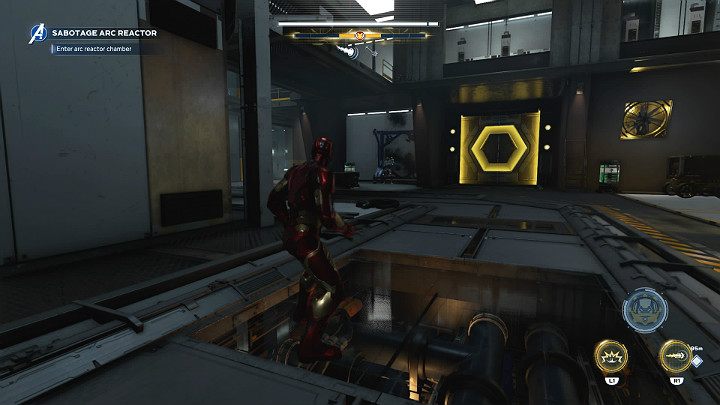 Dojdziesz do zamkniętych drzwi prowadzących do ukrytej skrzyni - Marvels Avengers: Samotnie przeciwko AIM/Alone against AIM - solucja - Marvels Avengers - poradnik do gry