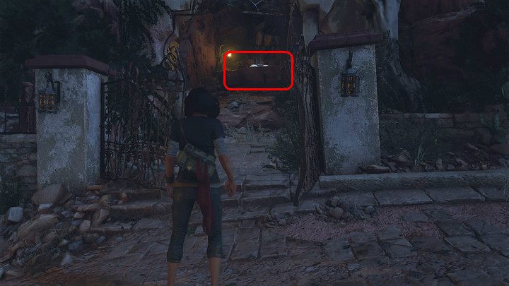 Zanim jednak udasz się we wskazane miejsce skręć w pierwszą alejkę po lewej stronie i wskocz na małą półkę skalną, a znajdziesz tam jedną sprytnie ukrytą skrzynię - Marvels Avengers: Wizyta domowa/House Call - solucja, opis przejścia - Marvels Avengers - poradnik do gry