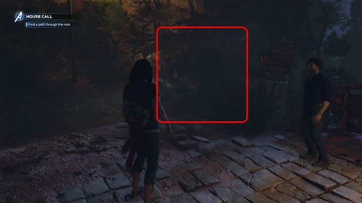 Idź przed siebie aż dotrzesz do podniesionego mostu zwodzonego - Marvels Avengers: Wizyta domowa/House Call - solucja, opis przejścia - Marvels Avengers - poradnik do gry