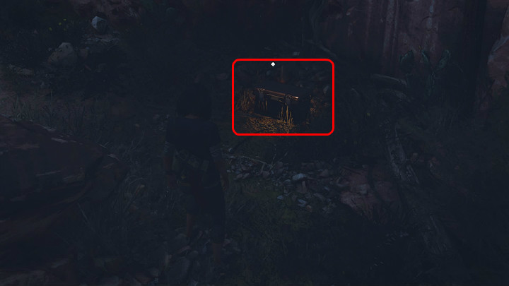 Z prawej strony pod skałą, zaraz przy zakręcie znajdziesz jedną skrzynię z wyposażeniem - Marvels Avengers: Wizyta domowa/House Call - solucja, opis przejścia - Marvels Avengers - poradnik do gry