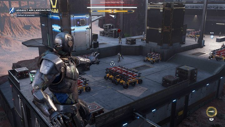 Po dotarciu do windy prowadzącej do lądownika okrętu desantowego będziesz musiał zmierzyć się z siłami AIM - Marvels Avengers: Poszukiwania zbroi/Armor chase - solucja, opis przejścia - Marvels Avengers - poradnik do gry