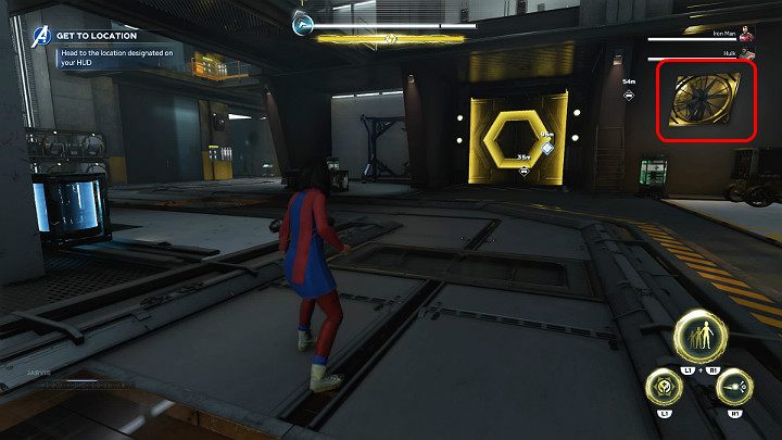 Aby dostać się do zamkniętego pomieszczenia będziesz musiał zlokalizować 4 przyciski, a następnie uruchomić je wszystkie w odpowiednim czasie - Marvels Avengers: Ucieczka z więzienia/Breakout - solucja, opis przejścia - Marvels Avengers - poradnik do gry