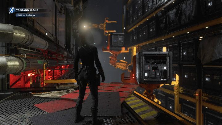 Dalsza droga prowadzi po kontenerach, aż na drugą stronę lokacji - Marvels Avengers: Samotna walka/To stand alone - solucja, opis przejścia - Marvels Avengers - poradnik do gry