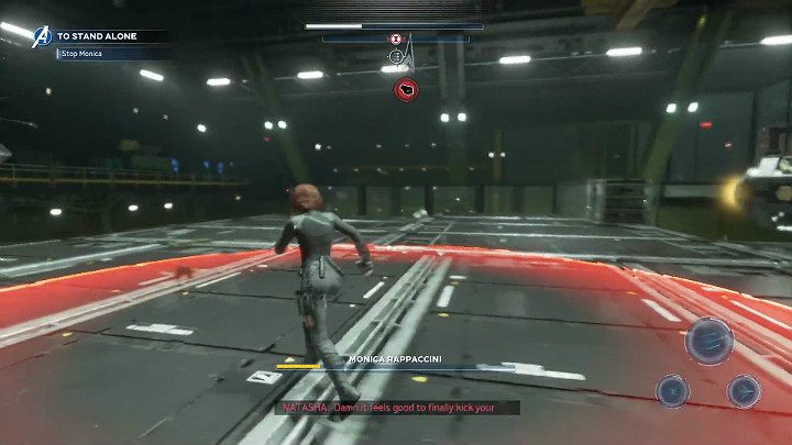 Gdy Monice zostanie już mało zdrowia postara się zaskoczyć Cię potężnym atakiem z wyskoku - Marvels Avengers: Monica Rappaccini - boss, jak pokonać? - Marvels Avengers - poradnik do gry