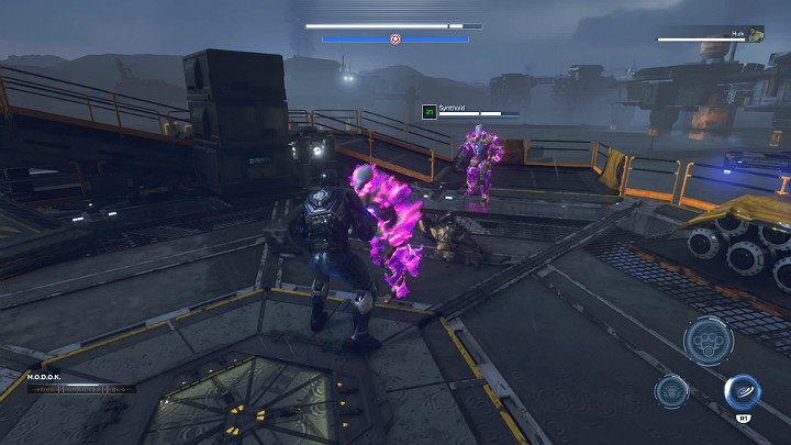 Gdy tylko Thorowi i Tonyemu uda się zniszczyć wszystkie generatory MODOK zorientuje się, że jego główna siedziba została zaatakowana - Marvels Avengers: Siłą umysłu/By Force of Mind - solucja, finałowy boss - Marvels Avengers - poradnik do gry