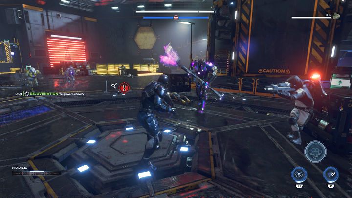 Na jednej z większych platform będziesz musiał stoczyć kolejną walkę z siłami AIM - Marvels Avengers: Siłą umysłu/By Force of Mind - solucja, finałowy boss - Marvels Avengers - poradnik do gry