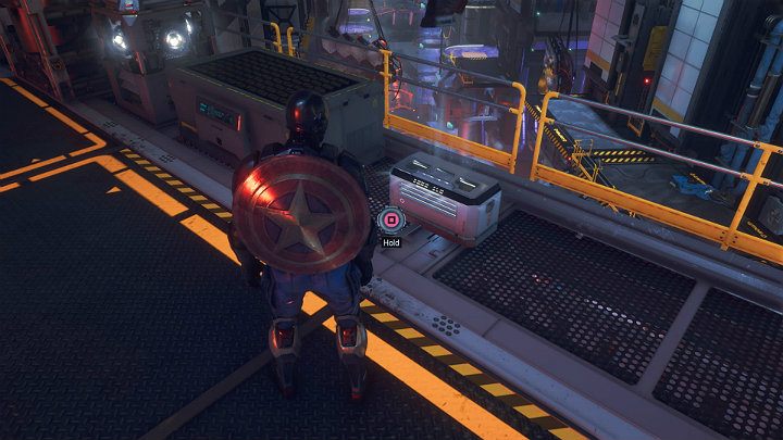 Gdy będziesz już na górze spójrz w prawą stronę, a znajdziesz jedną srebrną skrzynię z wyposażeniem - Marvels Avengers: Siłą umysłu/By Force of Mind - solucja, finałowy boss - Marvels Avengers - poradnik do gry