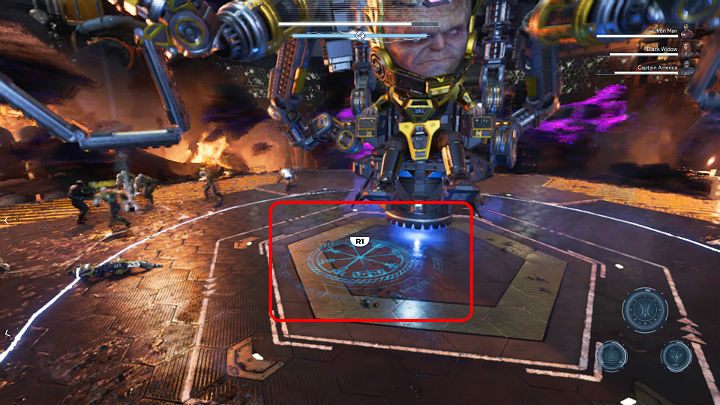 Gdy Bifrost zostanie naładowany użyj tej zdolności na MODOK-u, by przejść do następnej fazy starcia z bossem - Marvels Avengers: MODOK - boss, jak pokonać? - Marvels Avengers - poradnik do gry